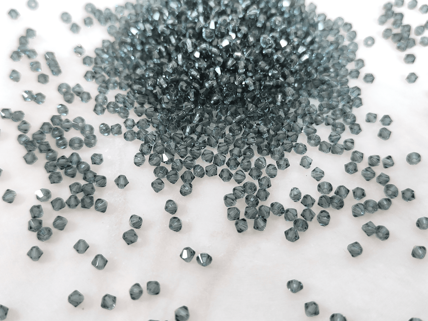 3mm MC bicone beads - dark grey
