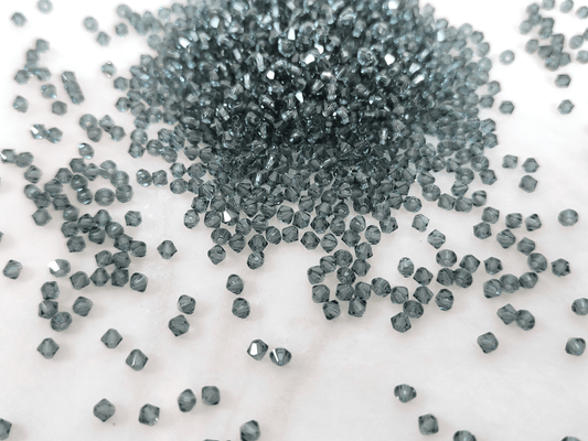 3mm MC bicone beads - dark grey