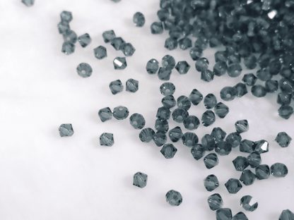 3mm MC bicone beads - dark grey