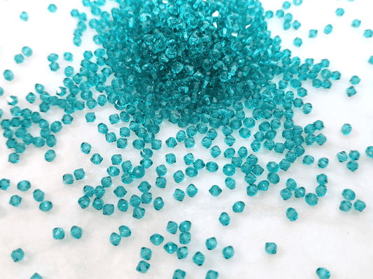 3mm MC bicone beads - turquoise