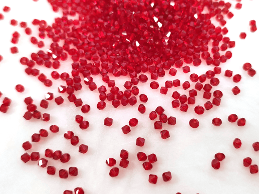 3mm MC bicone beads - blood red