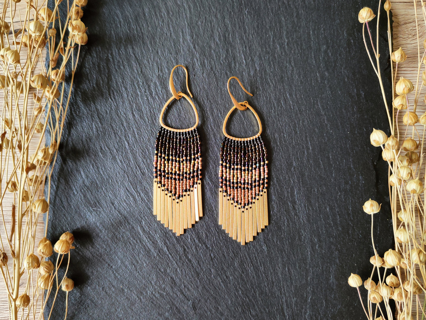 Wind chime earrings "Alizeh" - bronze