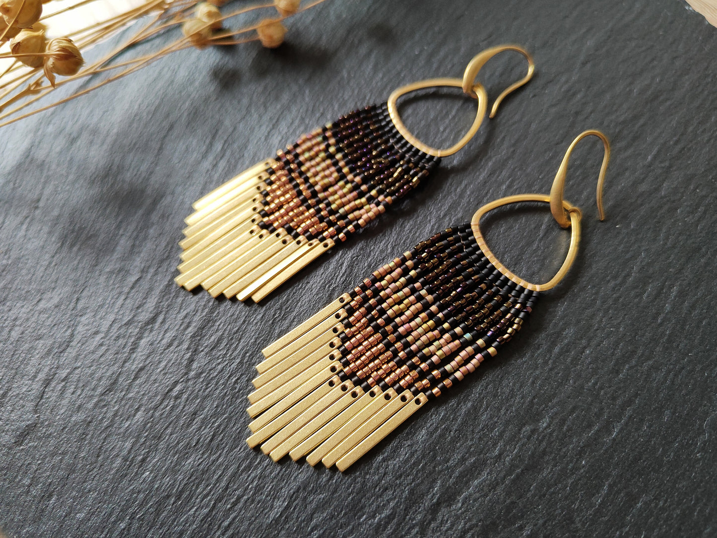 Wind chime earrings "Alizeh" - bronze