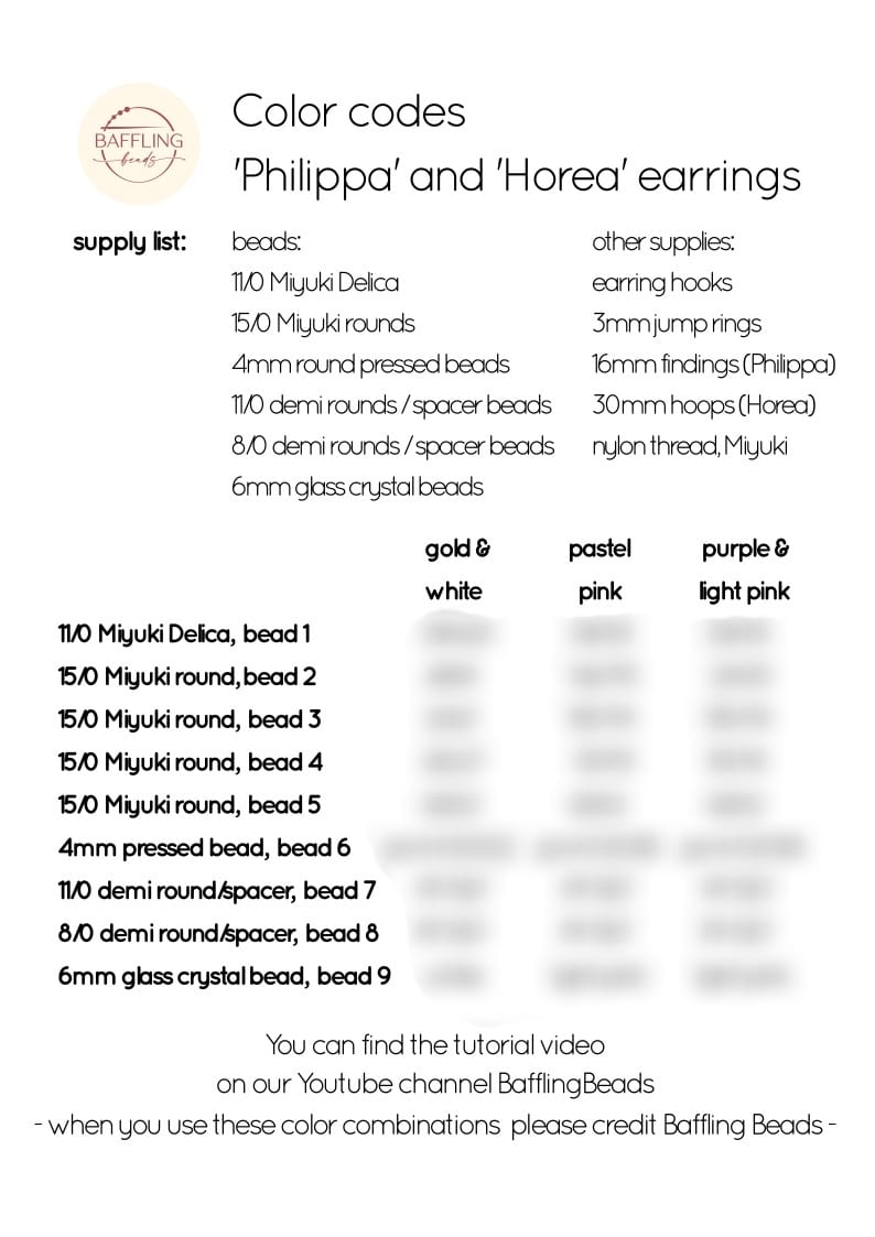 Philippa & Horea - bead graph & color codes