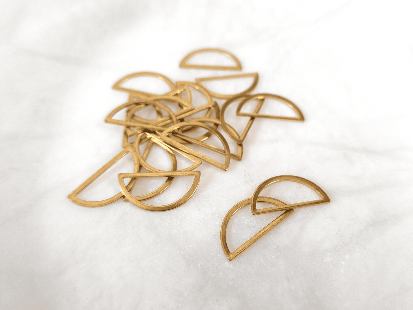 Semi circle brass findings 20x10mm