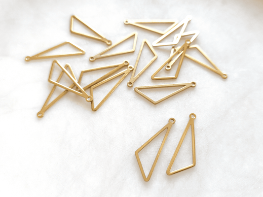 Rounded triangle brass findings 27x8mm