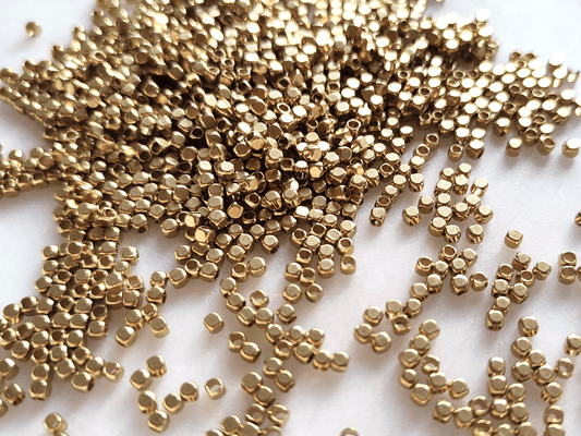 Cubic brass beads 2mm