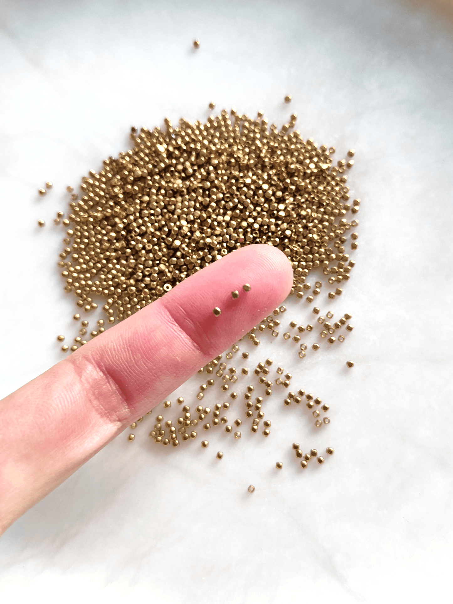 Cubic brass beads 1mm