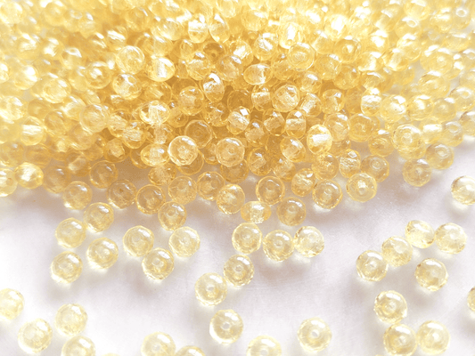 Faceted rondelle beads 3x5mm - lemon yellow