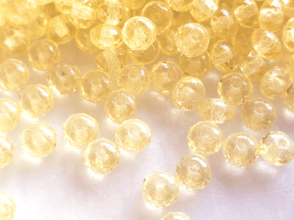 Faceted rondelle beads 3x5mm - lemon yellow