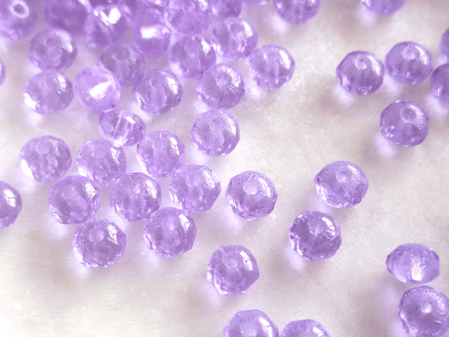 Facettierte Rondelle 3x5mm - Lavendel / helles Lila