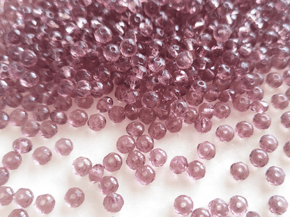 Facettierte Rondelle 3x5mm - gedecktes Lila