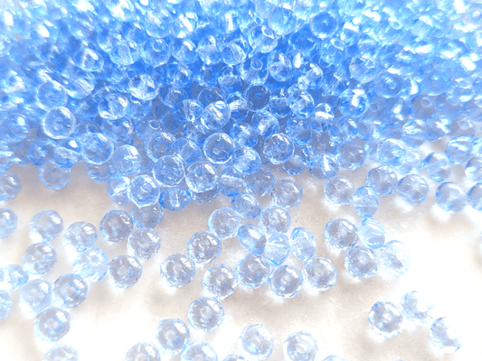 Faceted rondelle beads 3x5mm - sky blue