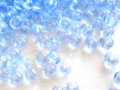 Faceted rondelle beads 3x5mm - sky blue
