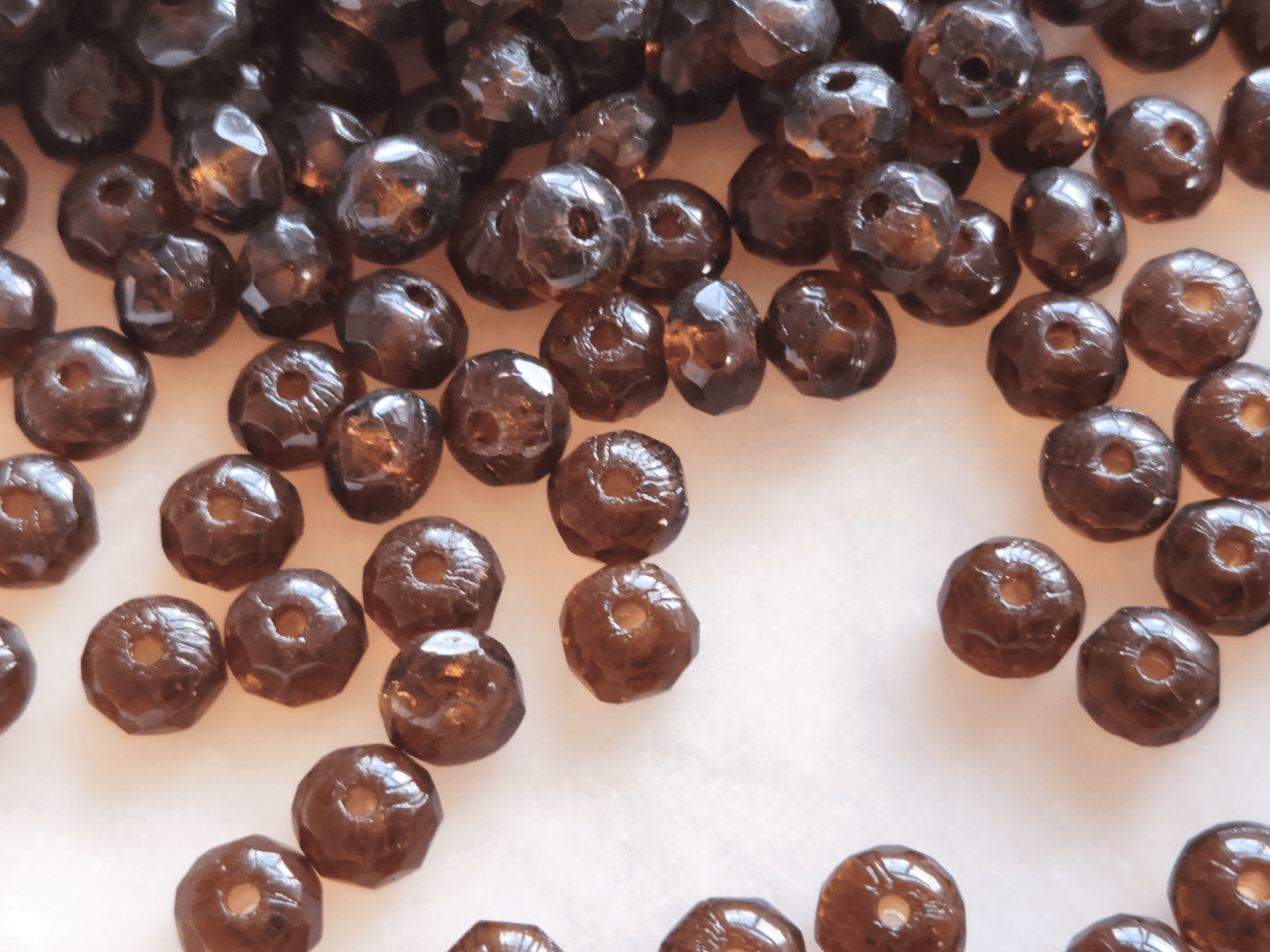 Faceted rondelle beads 3x5mm - dark brown