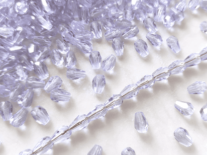 Glasschliff-Tropfen 7x5mm - Pastell Lila