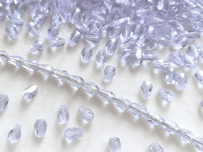 Glasschliff-Tropfen 7x5mm - Pastell Lila