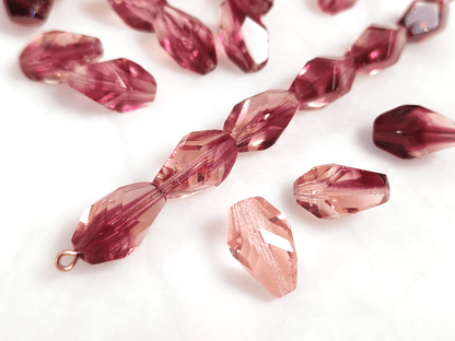 Facettierte Nuggets 15x10mm - ombre Pink