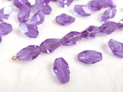 Faceted nugget beads 15x10mm - lilac
