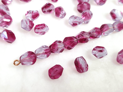 Facettierte Nuggets 8x6mm - ombre Pink