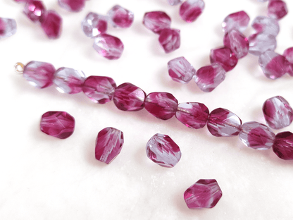Facettierte Nuggets 8x6mm - ombre Pink