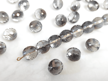 12mm Glasschliffperlen - Anthrazit