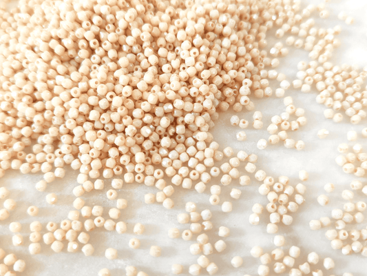 2mm fire-polished beads - opaque beige
