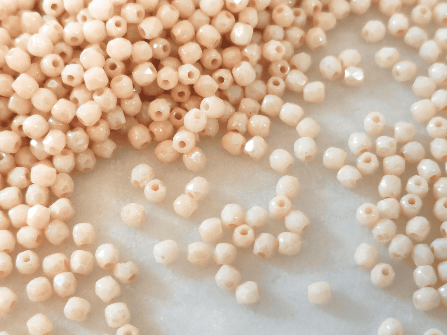 2mm fire-polished beads - opaque beige