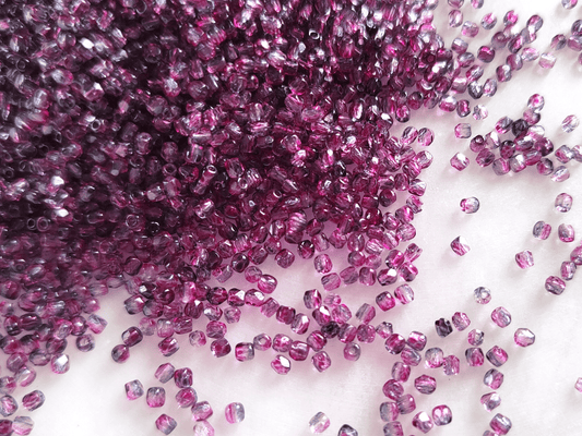2mm fire-polished beads - ombre purple mix