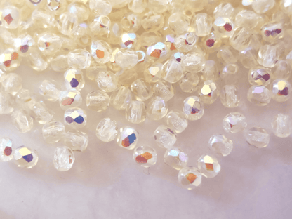 3mm Glasschliffperlen - Pastell Gelb Iris