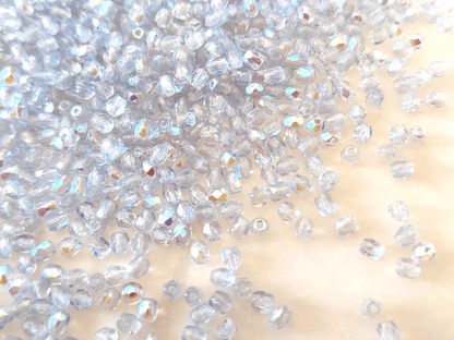 3mm fire-polished beads - ice blue AB