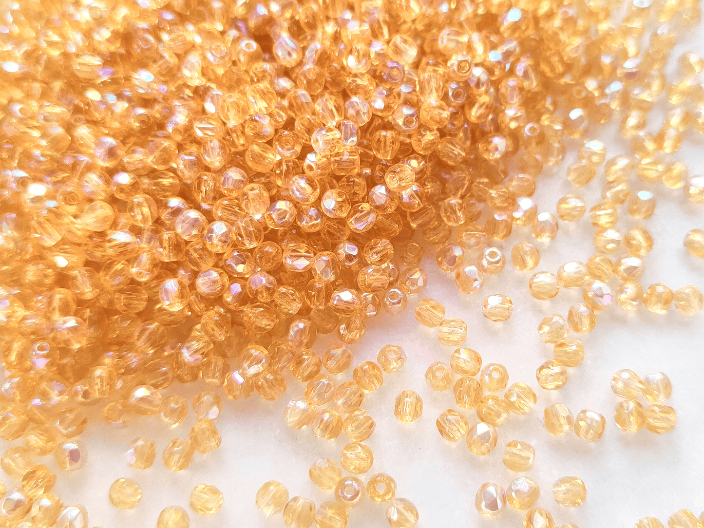 3mm fire-polished beads - salmon iris