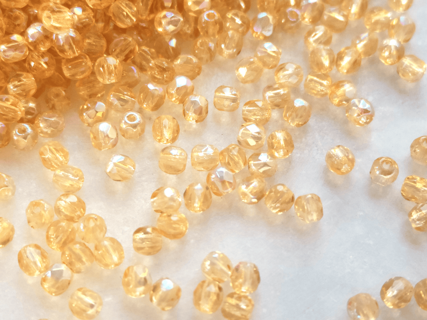 3mm fire-polished beads - salmon iris