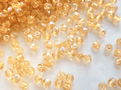 3mm fire-polished beads - salmon iris
