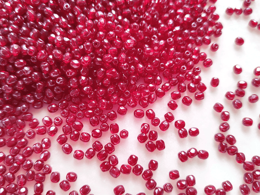 3mm fire-polished beads - wine red