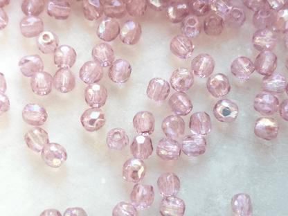 3mm fire-polished beads - lilac iris