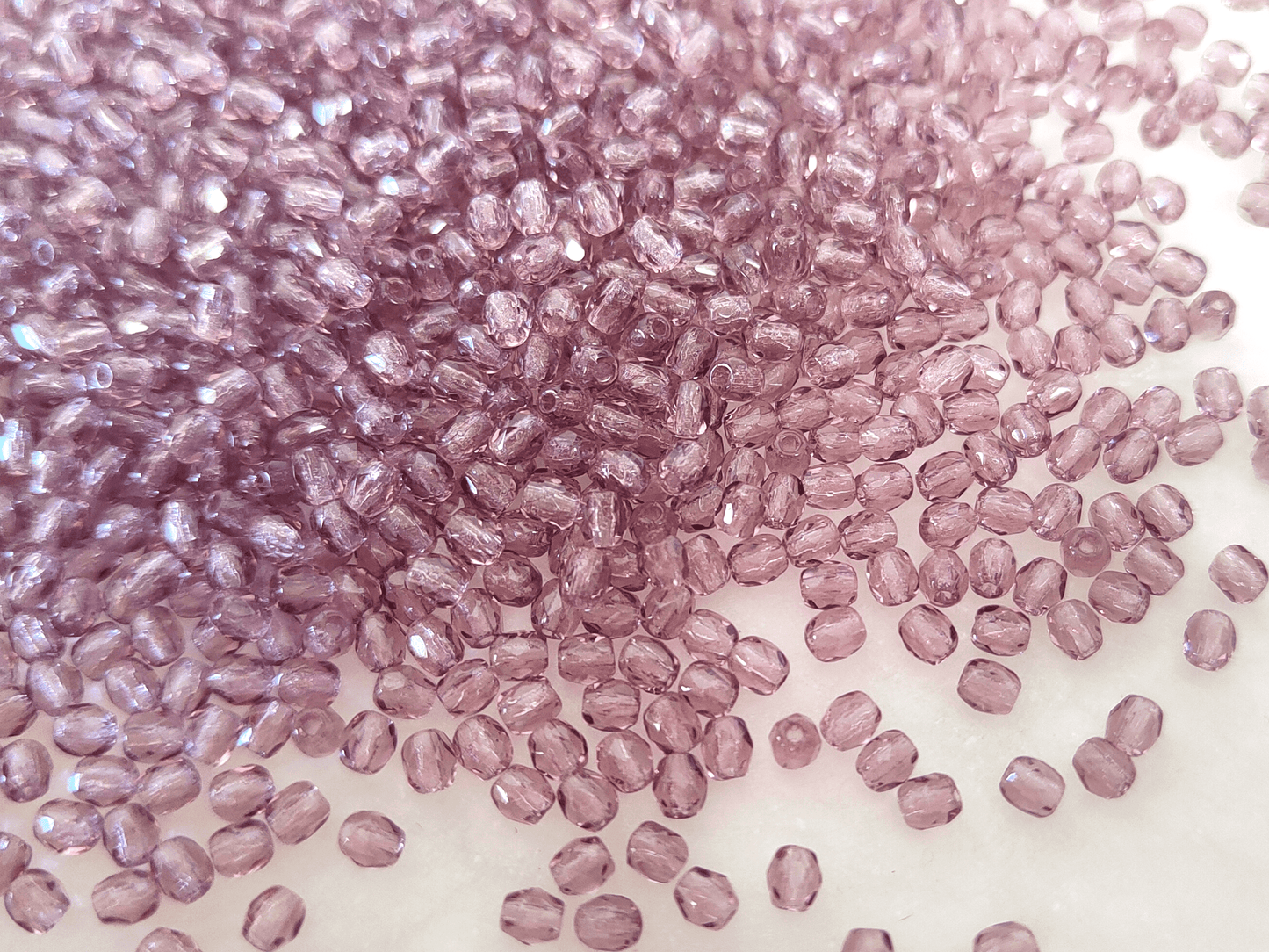 3mm Glasschliffperlen - Lila