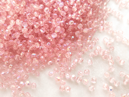 3mm Glasschliffperlen - Babypink Iris