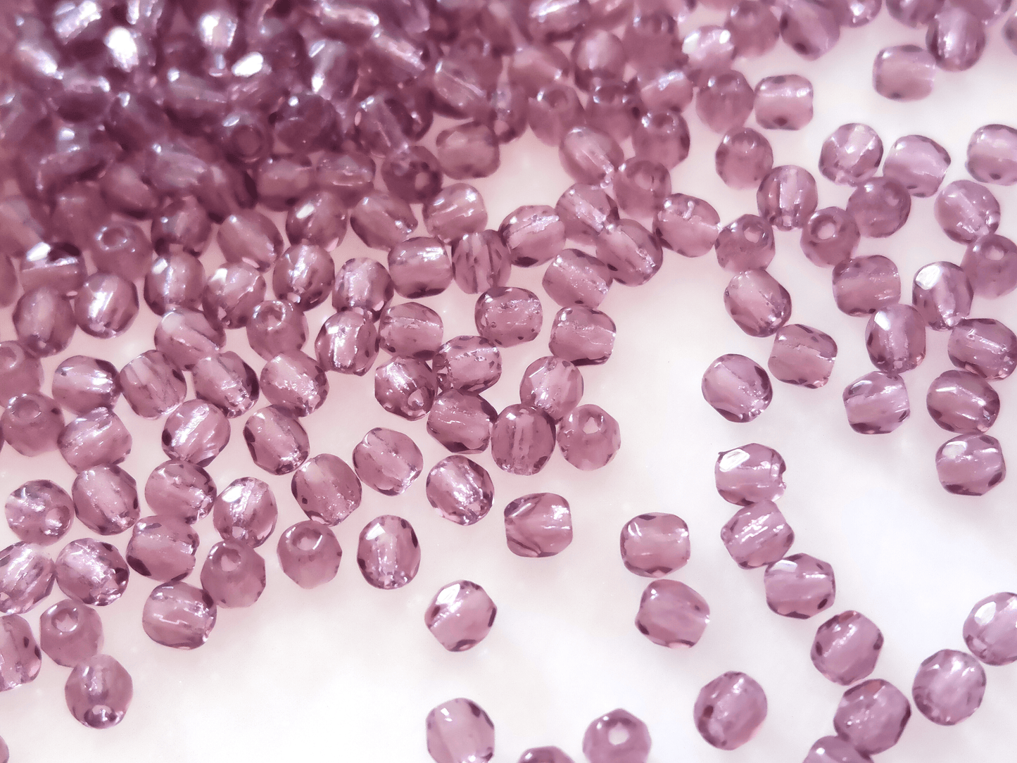 3mm fire-polished beads - dark purple