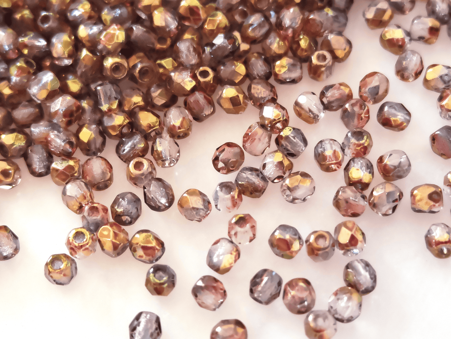 3mm fire-polished beads - ombre purple luster