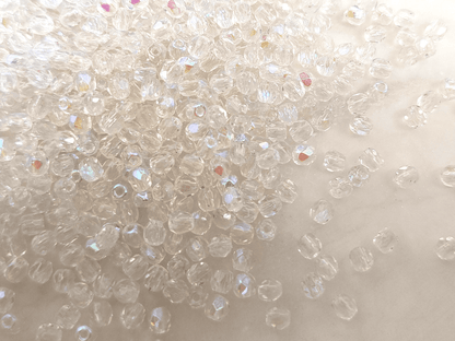 3mm fire-polished beads - crystal iris