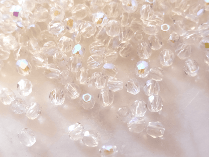 3mm fire-polished beads - crystal iris