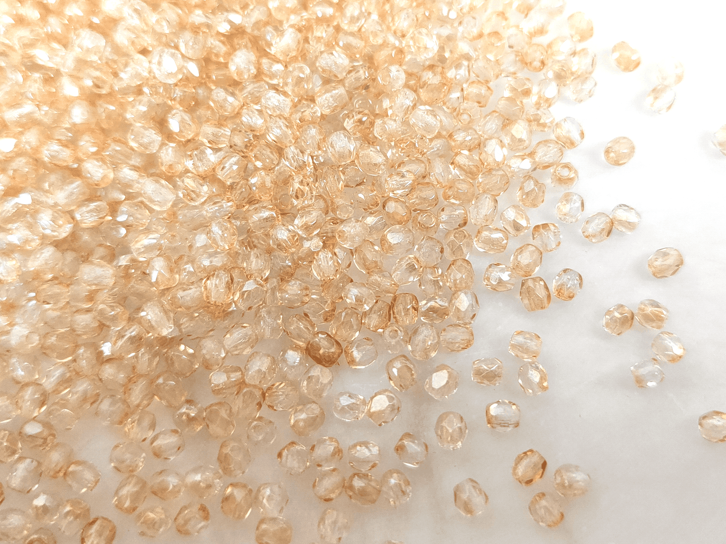 3mm fire-polished beads - warm beige