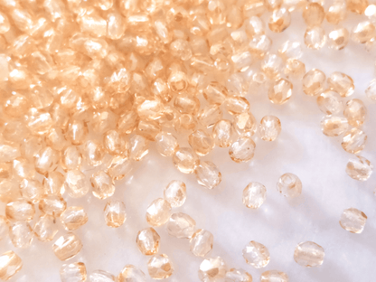 3mm fire-polished beads - warm beige