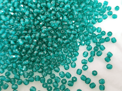 3mm Glasschliffperlen - Waldgrün