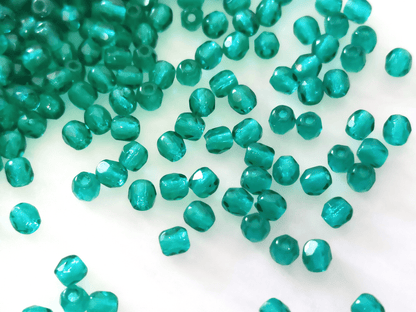 3mm Glasschliffperlen - Waldgrün