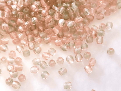 3mm Glasschliffperlen - ombre Pastell Pink & Grün