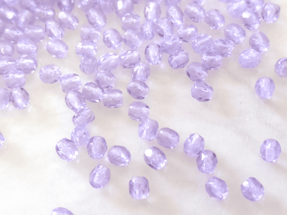 3mm fire-polished beads - lilac