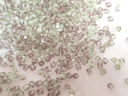 3mm Glasschliffperlen - Pastell Grün & Lila