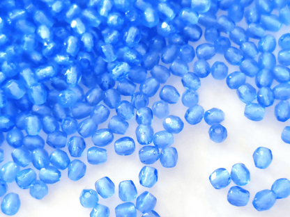 3mm fire-polished beads - cold blue